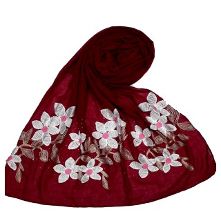 Premium Ari diamond cotton stole- Maroon